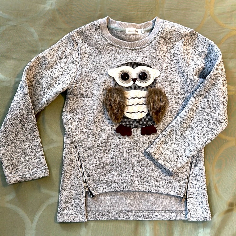 Little girls sweater with super cute owl